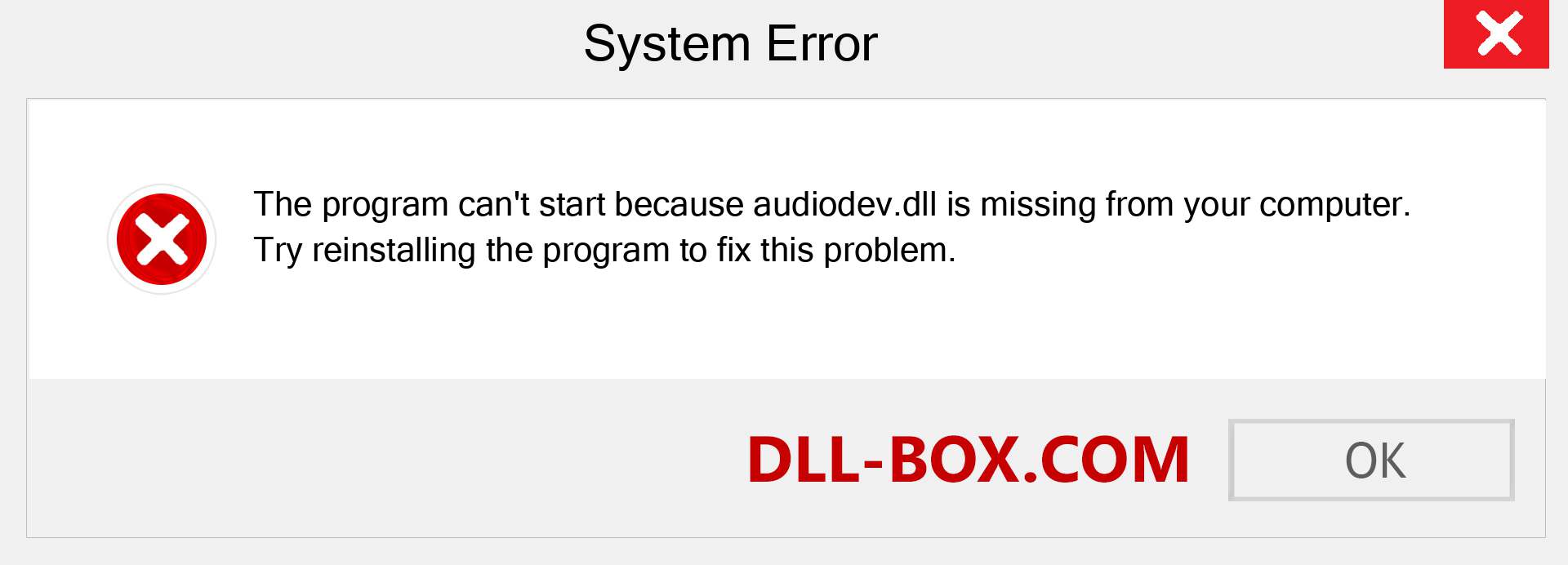  audiodev.dll file is missing?. Download for Windows 7, 8, 10 - Fix  audiodev dll Missing Error on Windows, photos, images